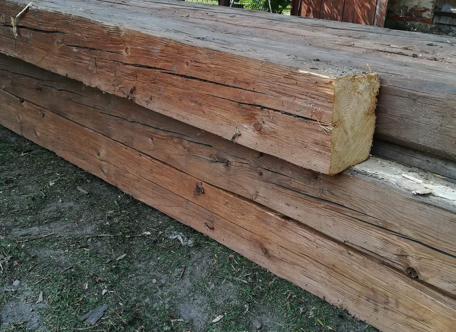 Skup stare drewno deski belki z stodół