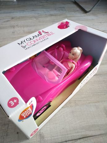 Nowa lalka a'la Barbie w różowym cabriolecie. Lalka + samochód