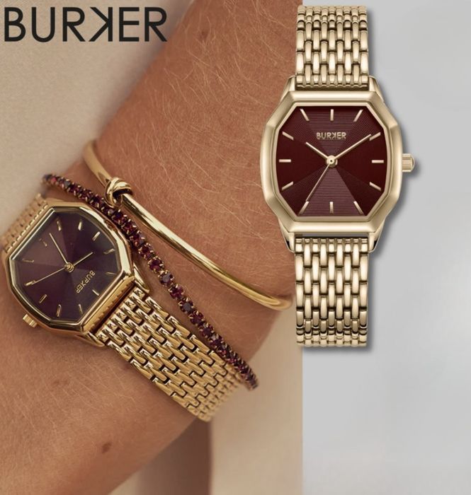 Годинник Burker Julia gold burgundy