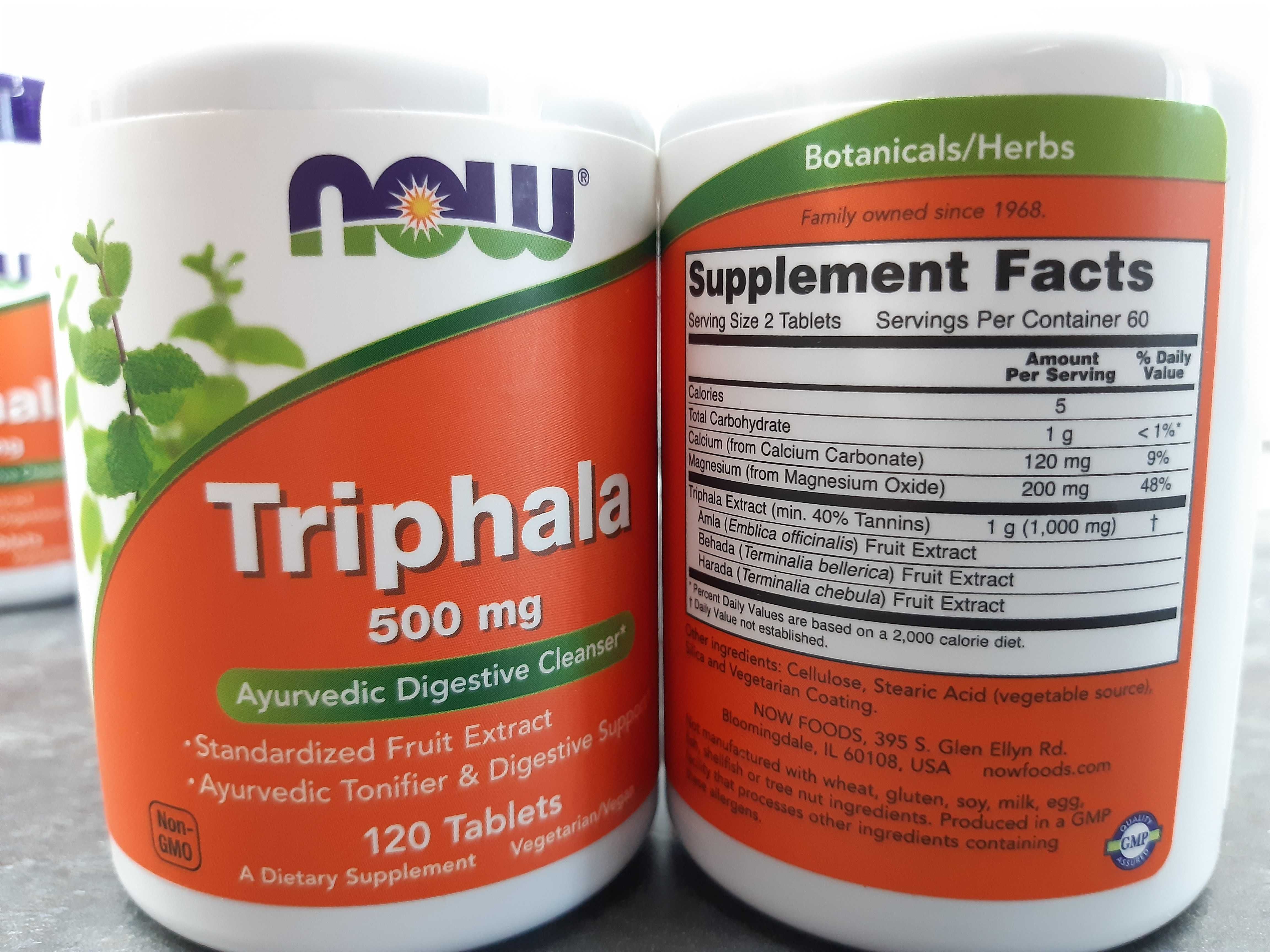 Now Foods, Triphala 500 мг (120 таб.), трифала