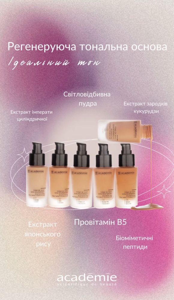 Тональні основи academie 1, 2, 3.