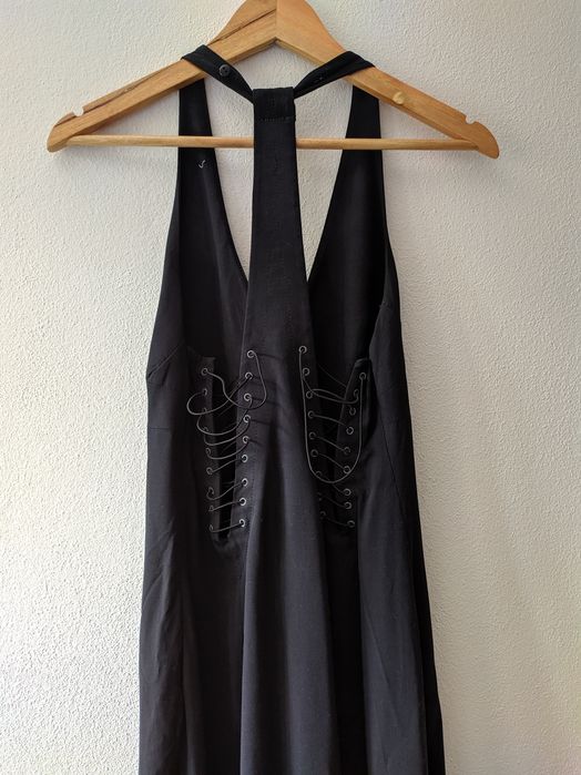 Vestido preto assimétrico Mango