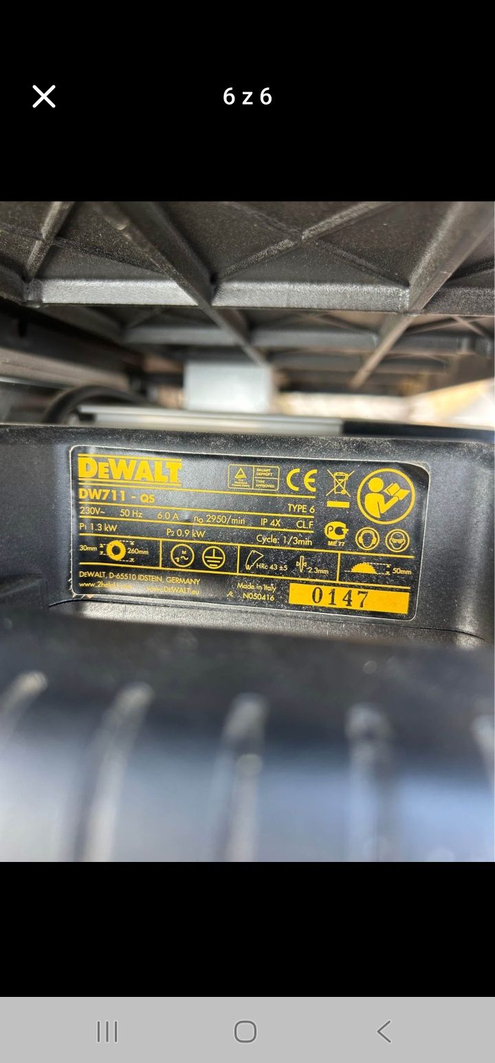 Sprzedam Stołową pilarkę ukosową  Dewalt dw711 qs