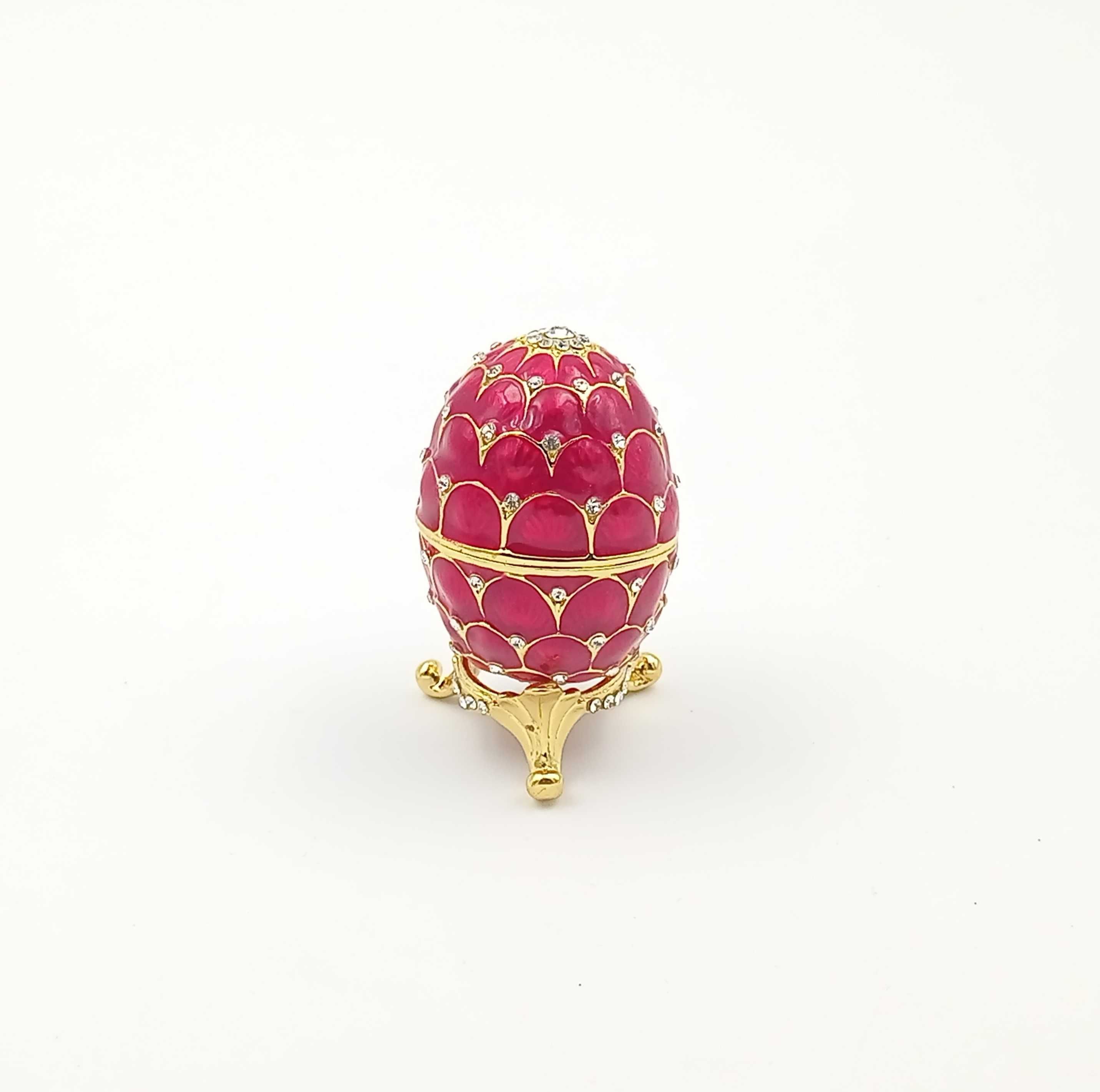 Jajko jajo faberge pojemniki szkatułka czerwone