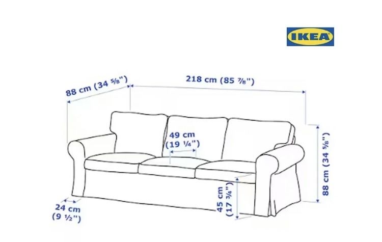 Capa de sofá para 3 lugares bege, IKEA, 504.723.75 (EKTORP)