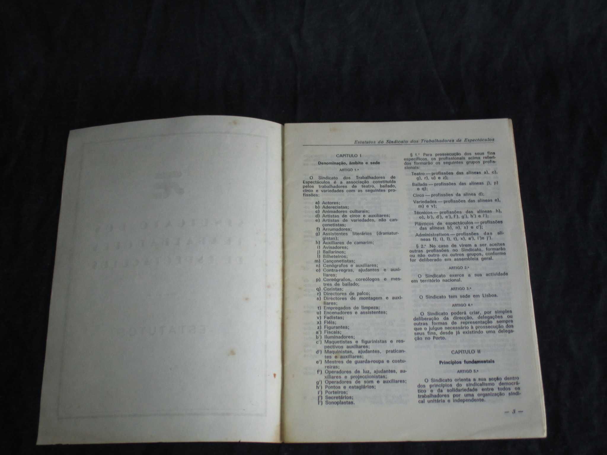 Sindicato dos Trabalhadores de Espectáculos Estatutos 1975
