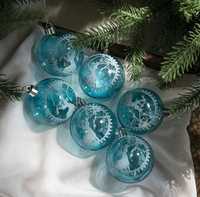 Bombki świąteczne niebieskie 6 szt dekoracja ozdoba choinka