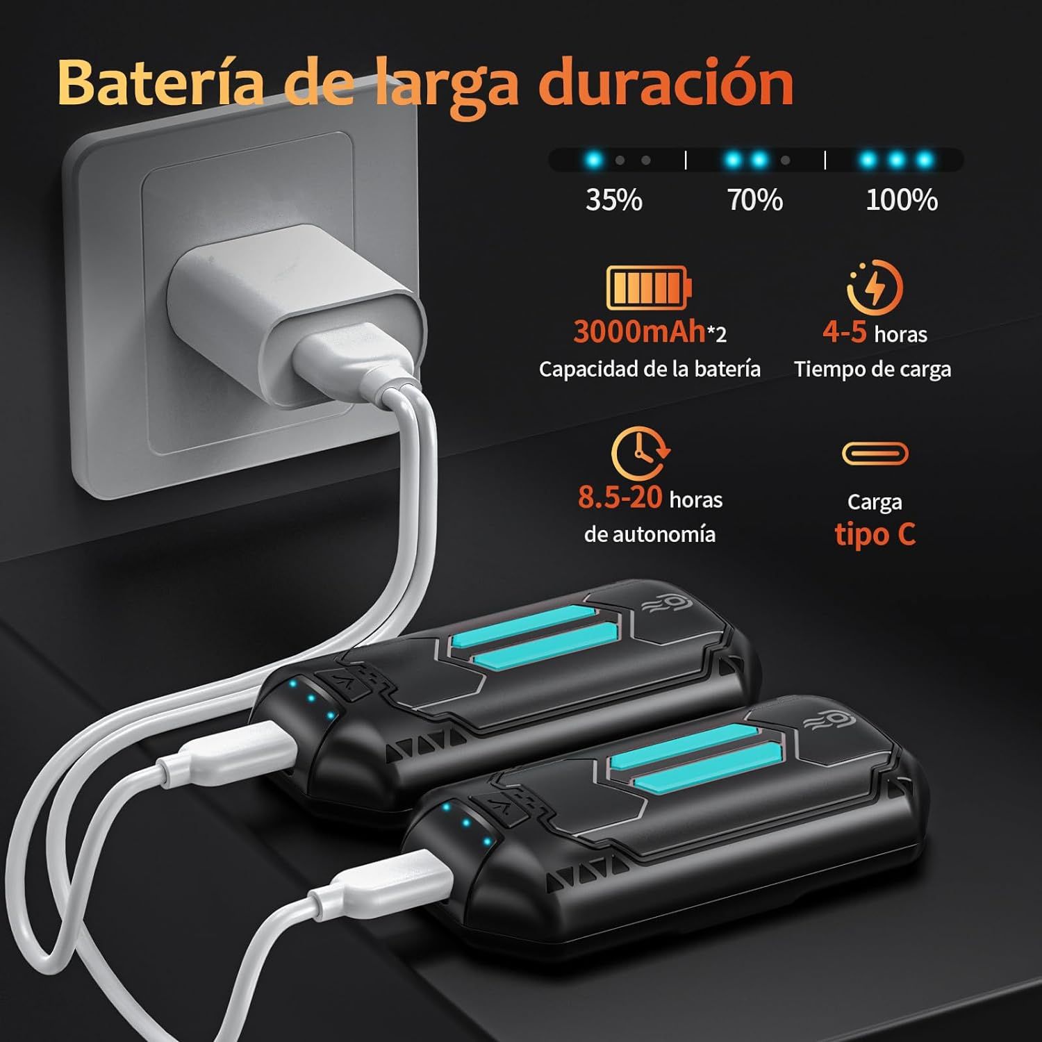 Aquecedor de mãos Duplo USB C 6000mAh