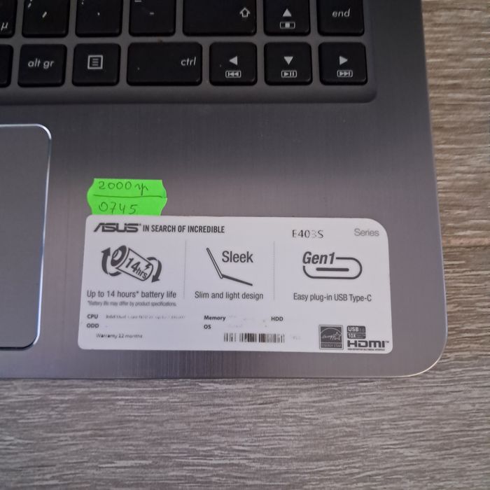Продам ноутбук Asus E403S