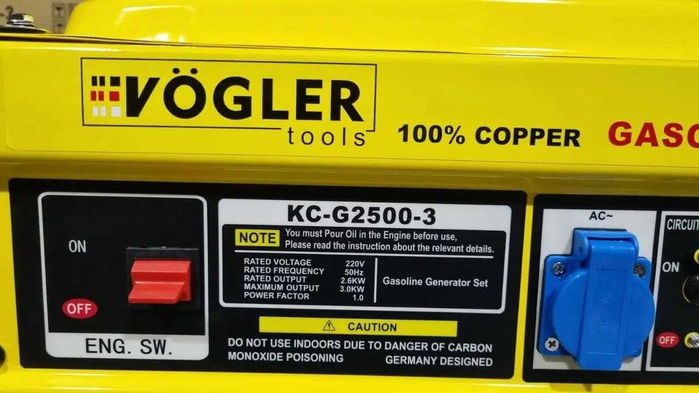 Бензиновий генератор 3 кВт Vogler KC-G2500-3