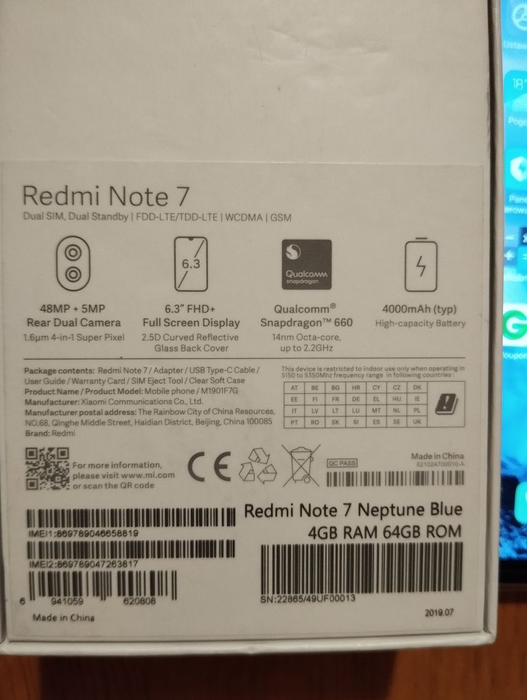 Redmi Note 74GB RAM 64GB