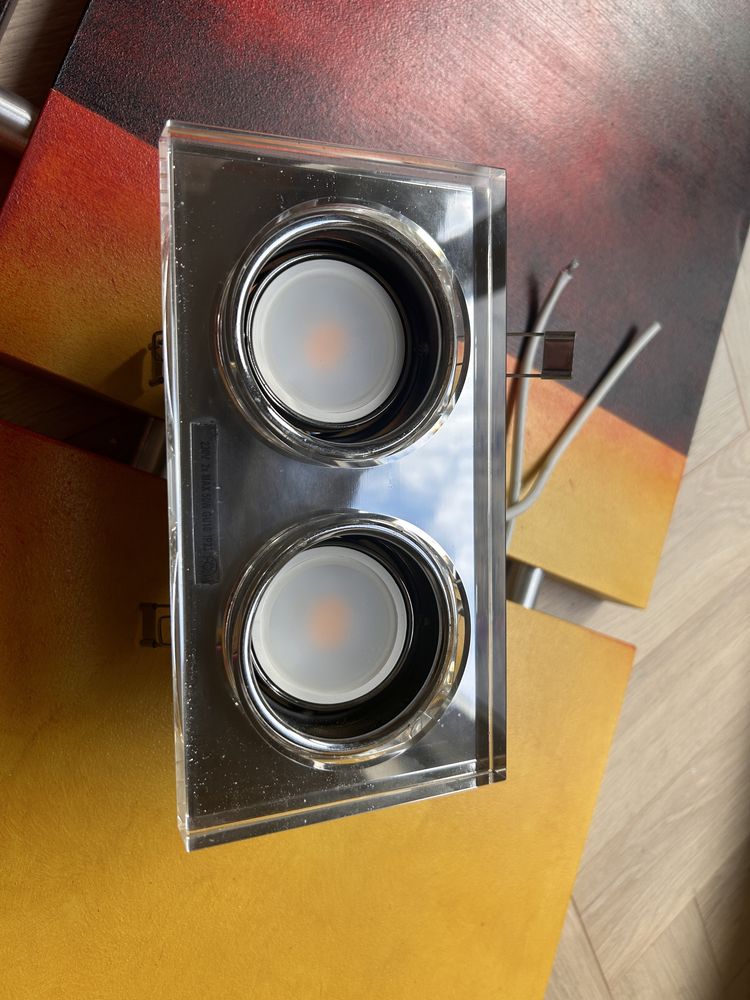 Lampy halogenowe podwójne 3szt z żarówkami (żarówki używane)