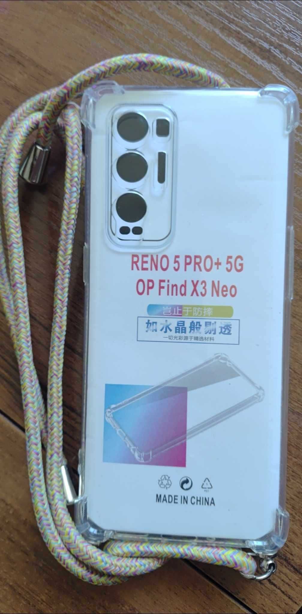 ETUI do OPPO Find X3 Neo/Reno 5 Pro+ silikonowe ze sznurkiem NOWE w673