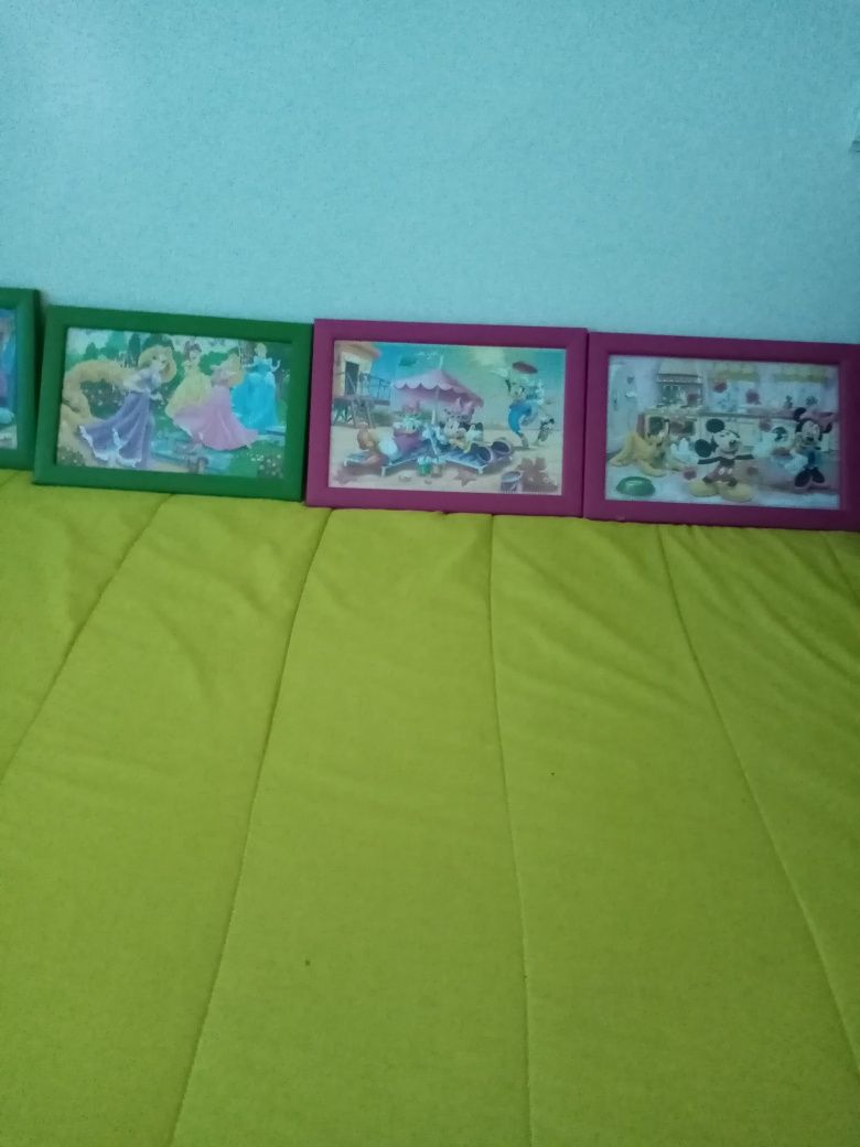 6 quadros de parede para quarto de menina.