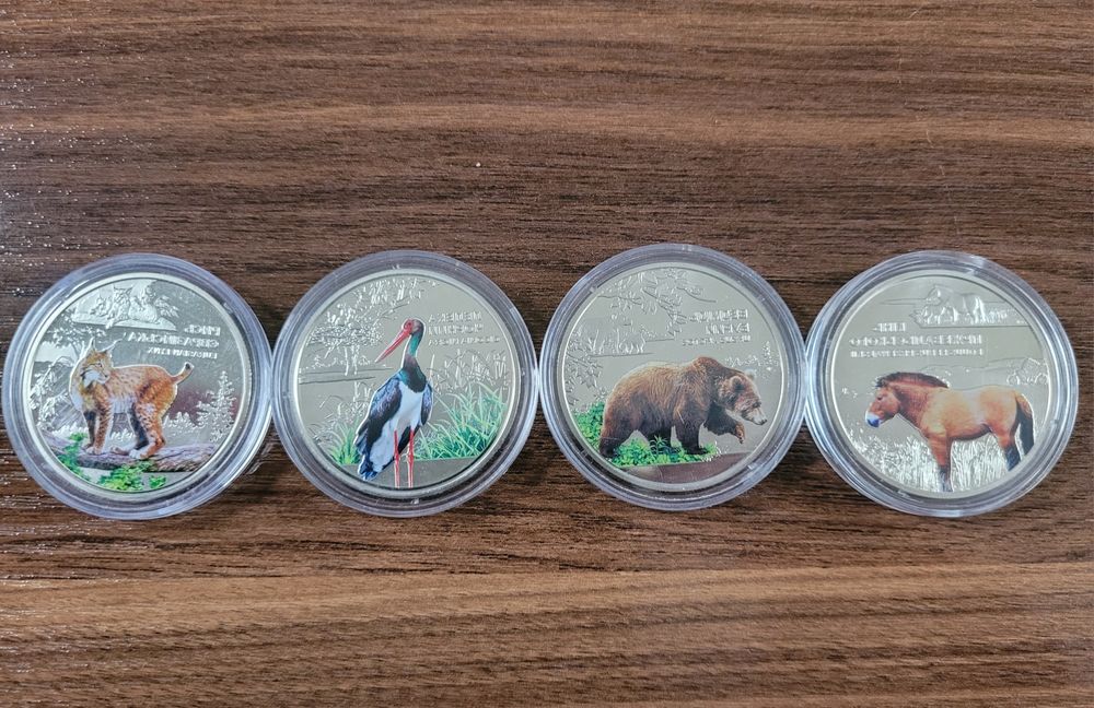 Монети Чорнобиль відродження кінь, рись, лелека, ведмідь