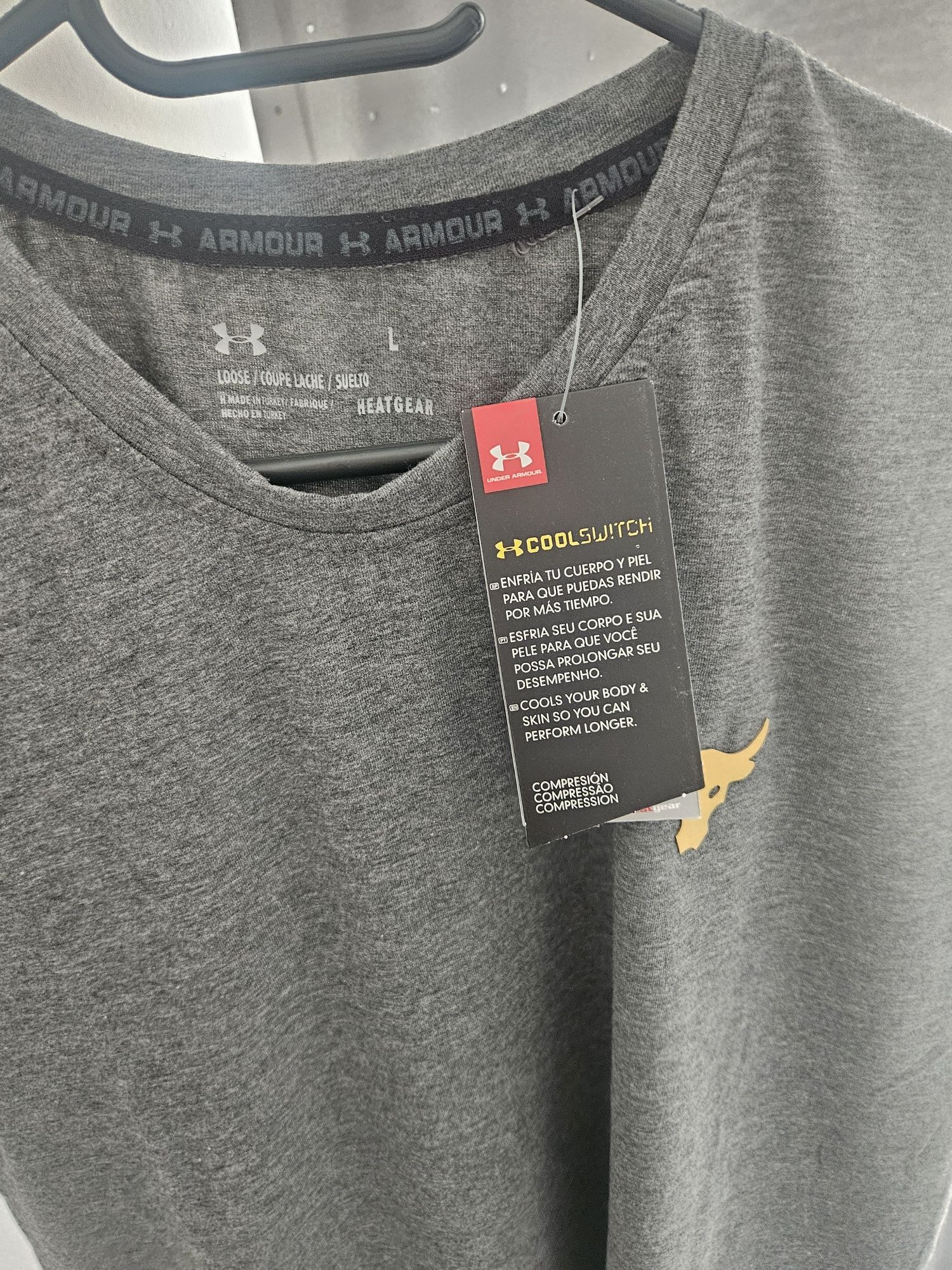 Męska koszulka L szara sportowa tshirt under armour nowa siłownia