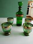 Karafka Bohemia + 4 szklaneczki , vintage