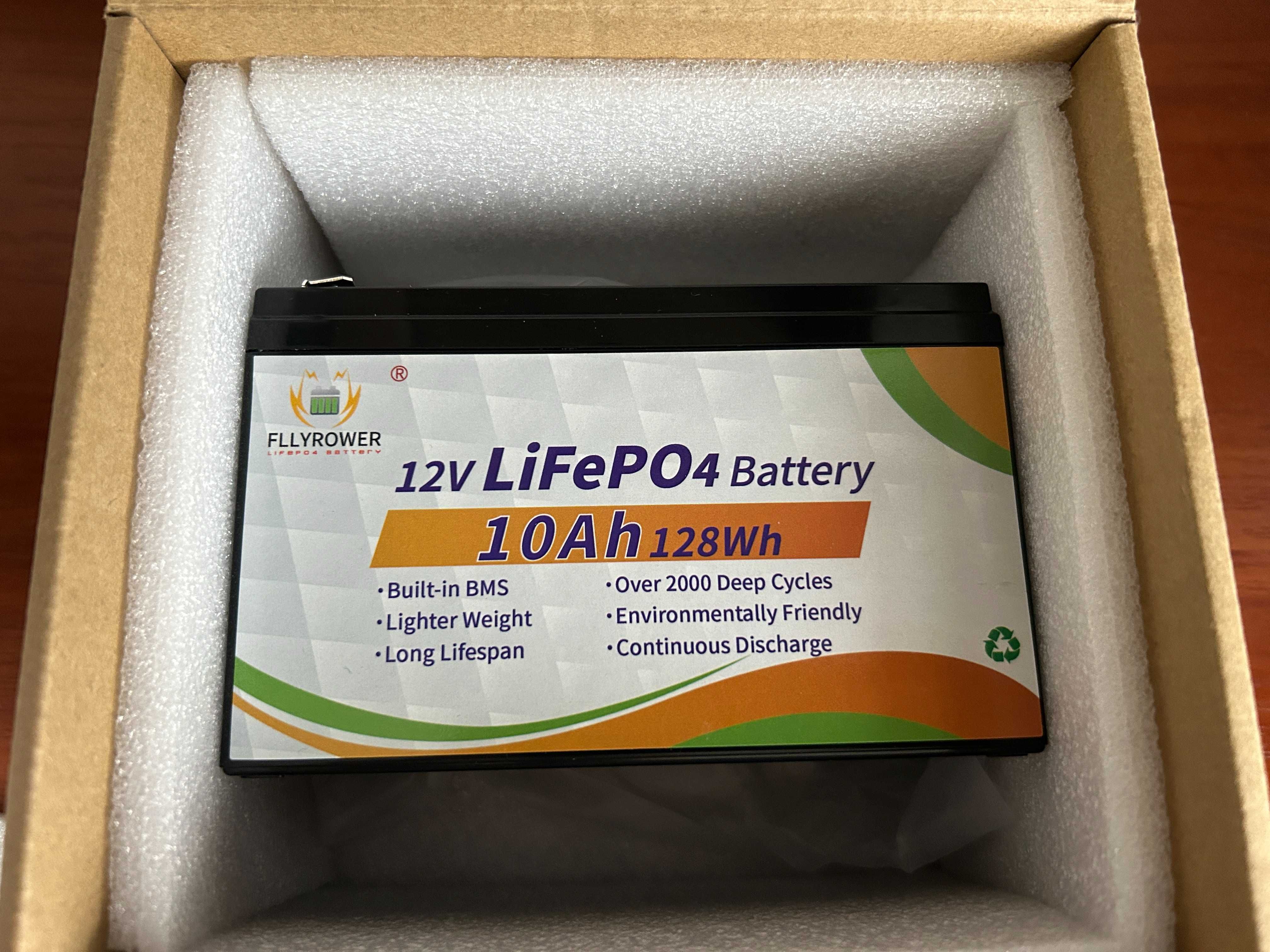 Lekki i Bezobsługowy Akumulator Flypower LiFePO4 10Ah 12V