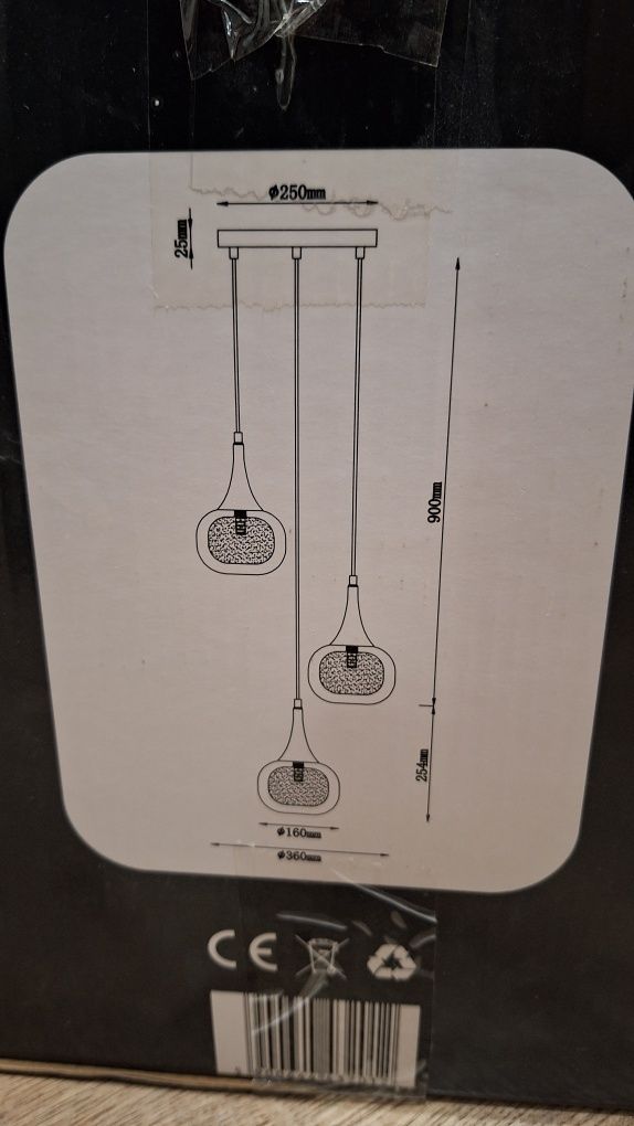 Lampa wiszaca Italux Konilla 3 punktowa G9 mosiadz