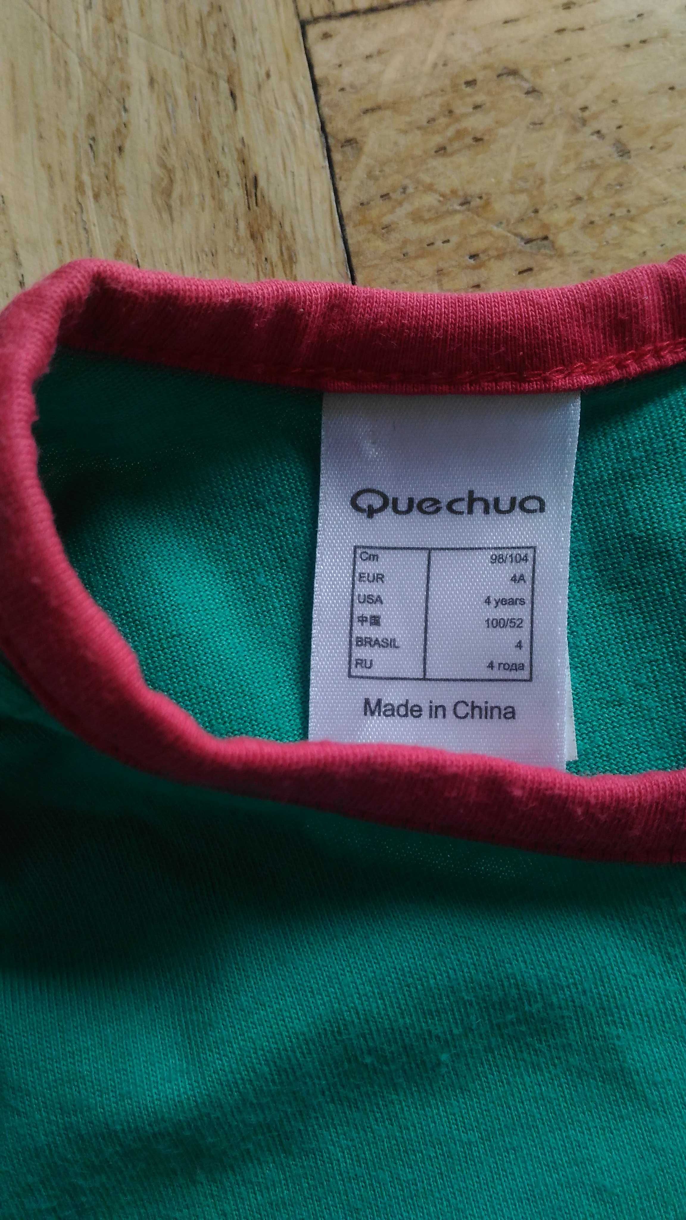 Koszulka Decathlon Quechua zielona ok. 110 - 116