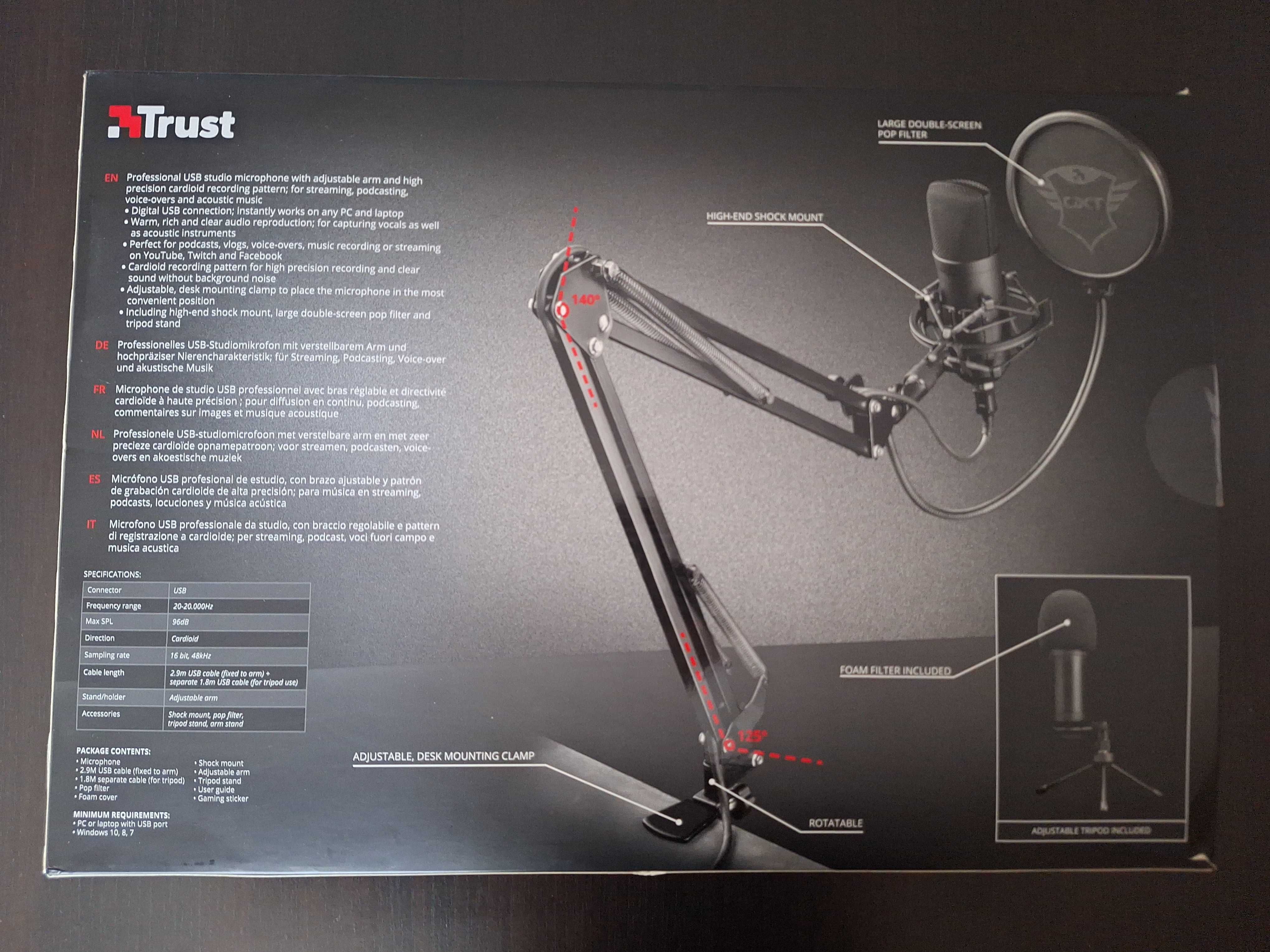 Microfone Gaming Trust GXT 252+ Emita Plus Streaming