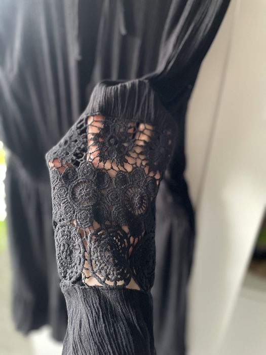 Missguided sukienka muślin czarna boho styl M 38