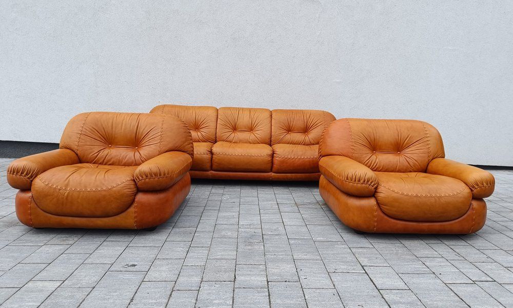 Sofa i fotele Mobil Girgi, design Sapporo, Włochy lata 70