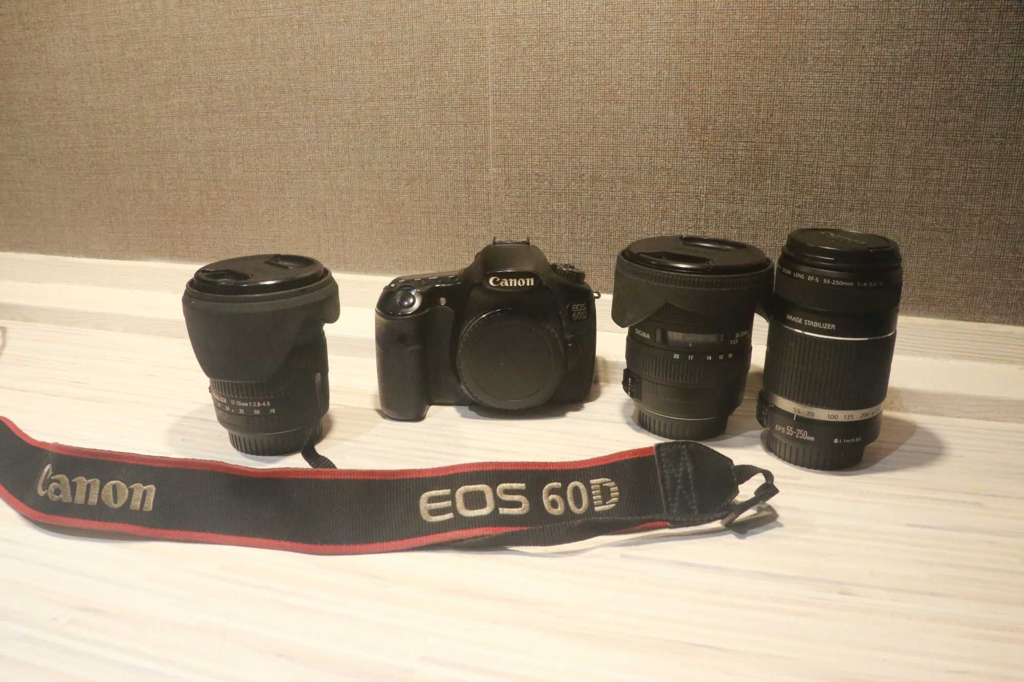 Canon 60D - zestaw - trzy obiektywy
