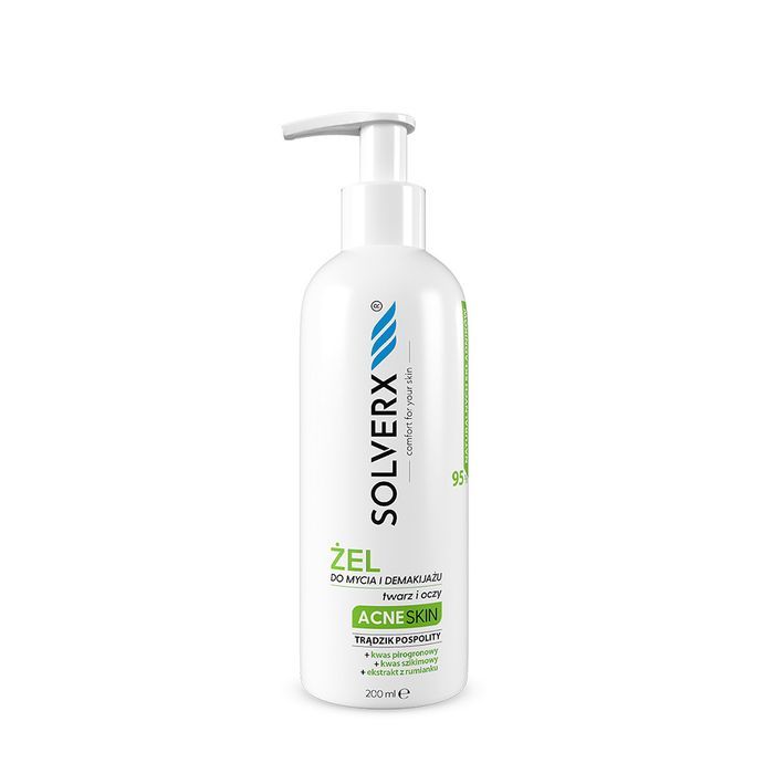 SOLVERX żel do mycia i demakijażu do skóry trądzikowej i tłustej 200ml