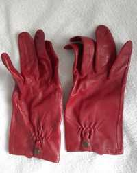 czerwone rękawiczki skóra ekologiczna