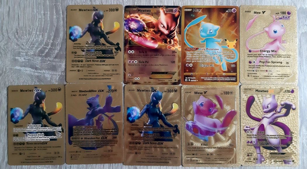 Cartas de Pokemon Gold Mewtwo and Mew