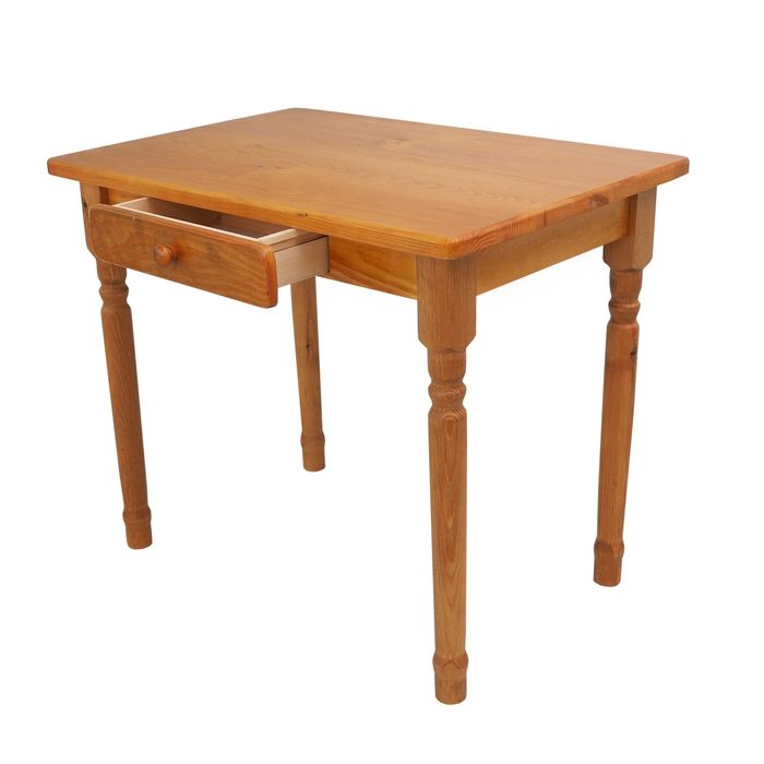 stół stolik toaletka z szufladą drewniana kolory nogi toczone