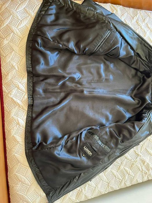 Casaco Preto de Couro Masculino, made in Buenos Aires