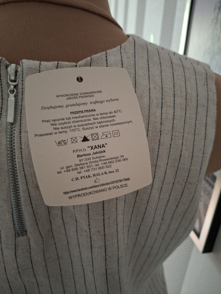 Komplet lniany Xana Nowy z metkami jakość premium
