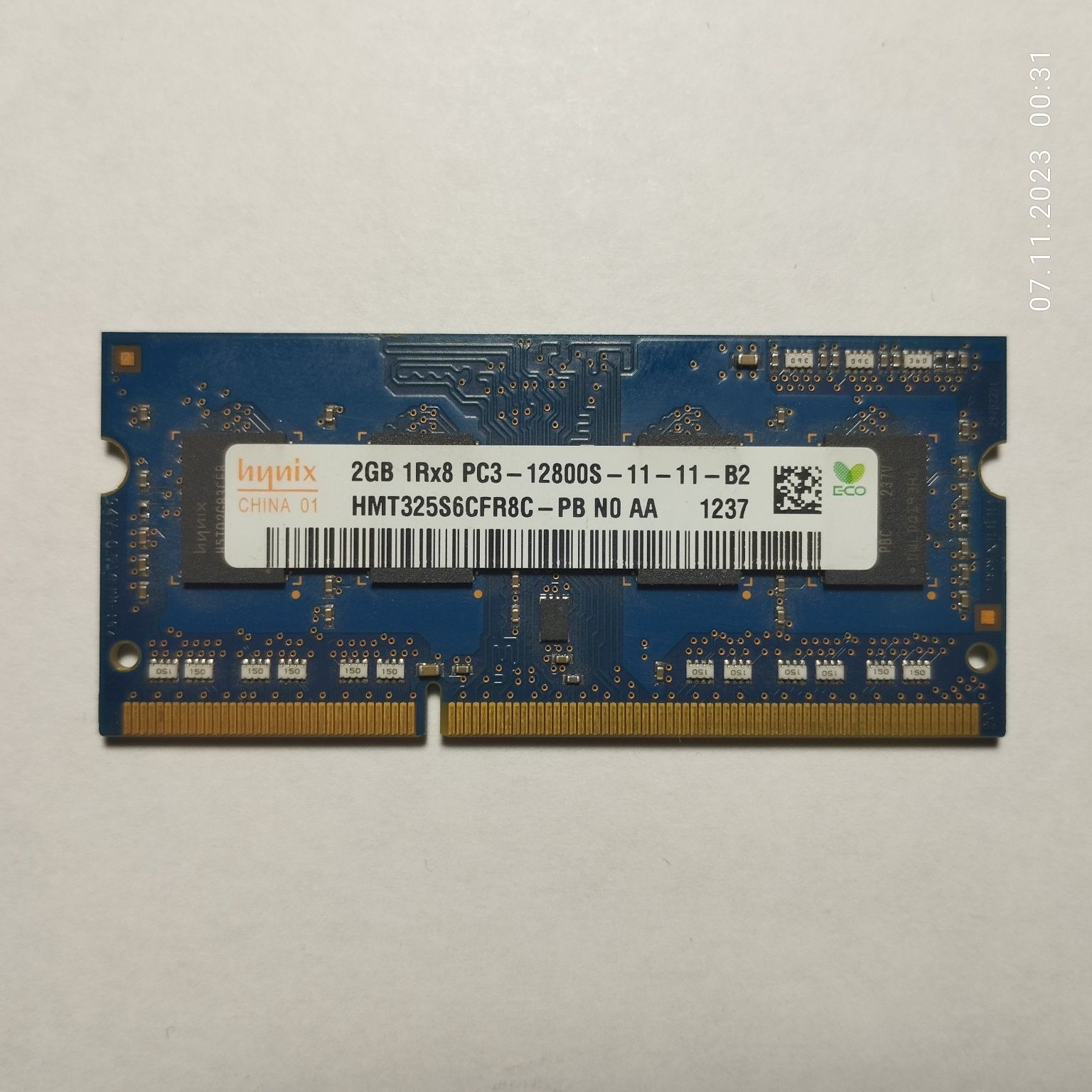 SODIMM DDR3 2Gb 1333 MHz SK hynix  б/в для ноутбука