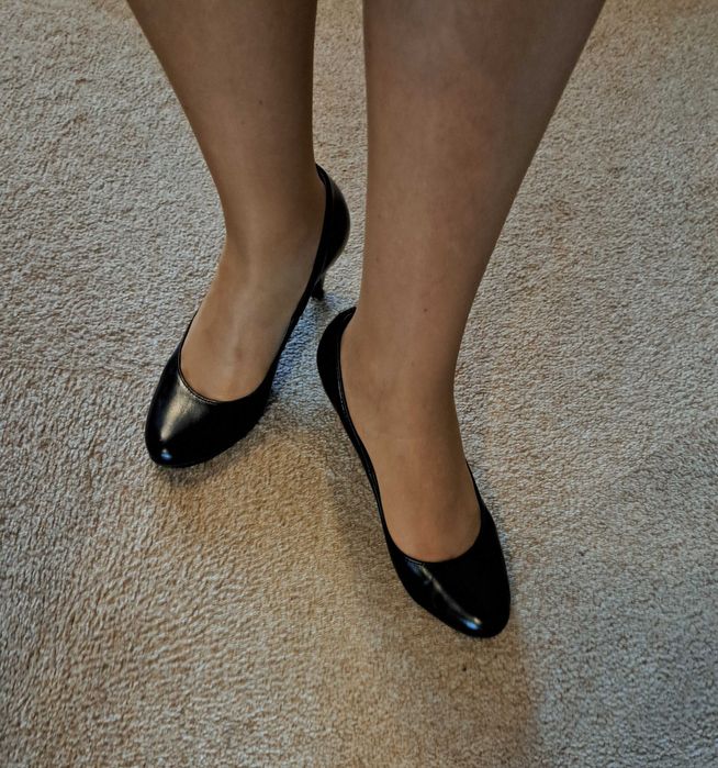 Czółenka czarne roz. 39 dł. wkładki 25cm obcas 6,5cm