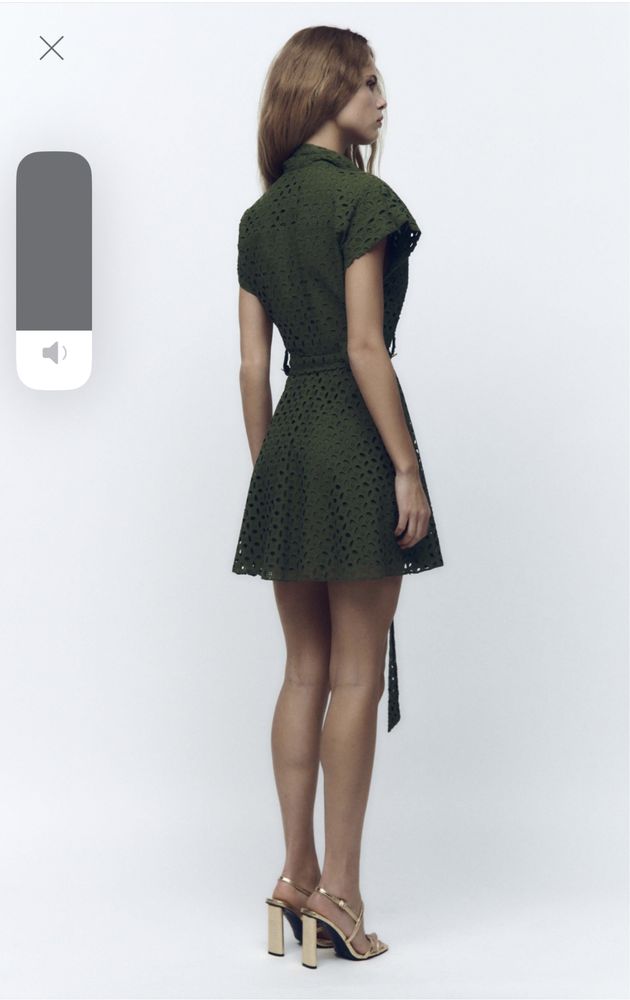 Sukienka zara ażurowa khaki letnia nowa z metkami Xs 34 poszukiwana