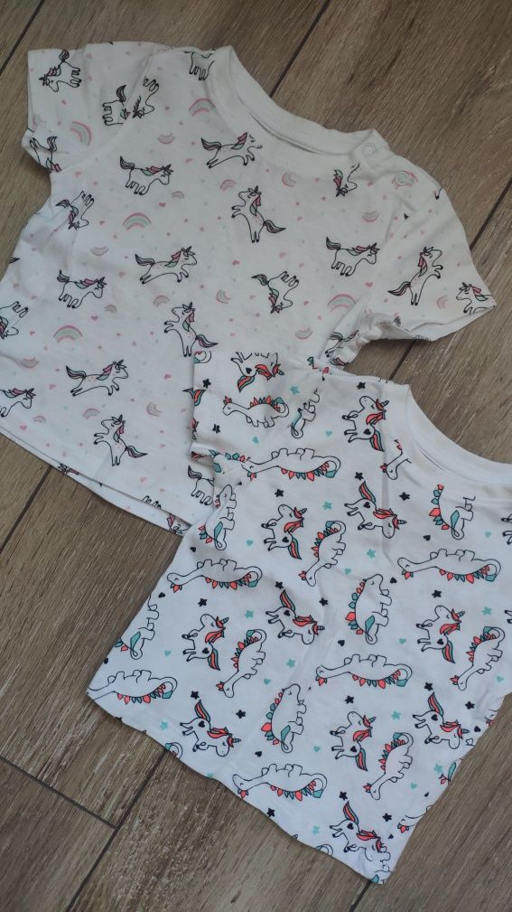 Zestaw dwa T-shirty koszulki Fox & Bunny 68cm