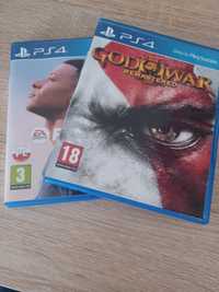 Gry PS4 Fifa22 i God of War Remastered