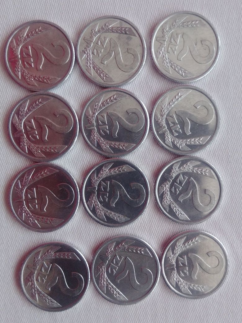 Monety PRL 2 zł 12 sztuk z roku 1990 AL.