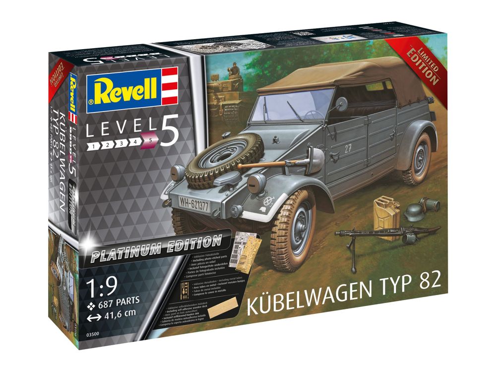 POJAZD model 1/9 Revell 03500 samochód KUBELWAGEN TYP 82 PLATINUM ED