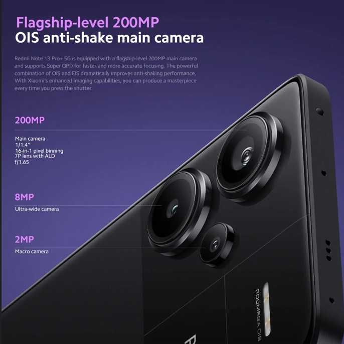 Xiaomi Redmi note 13 pro+ 5g 8/256 120w black, purple, white nfc, glob