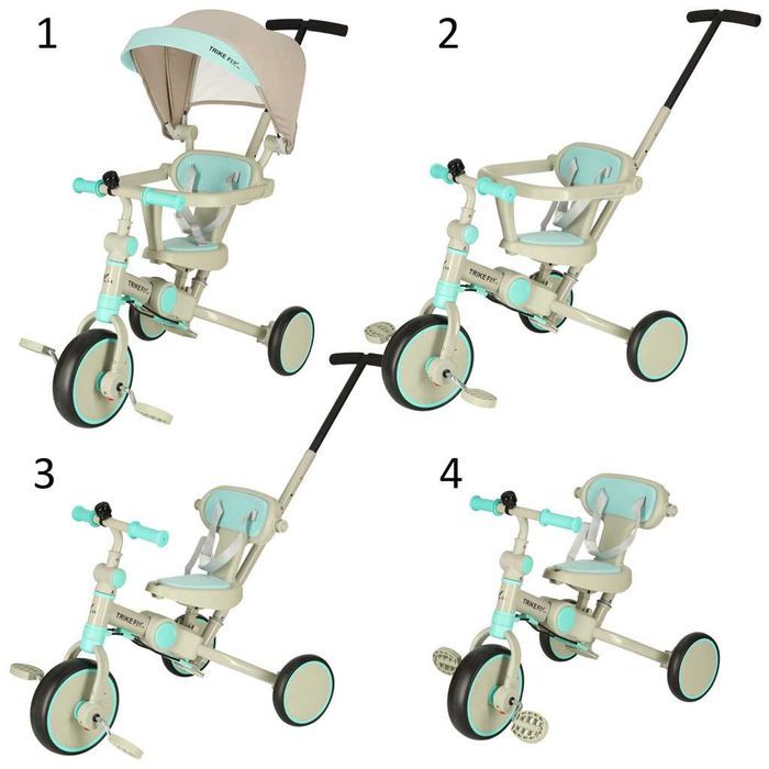 Rowerek TRIKE FIX V4 2w1 dla Dzieci Wózek SPACERÓWKA z Prowadnikiem