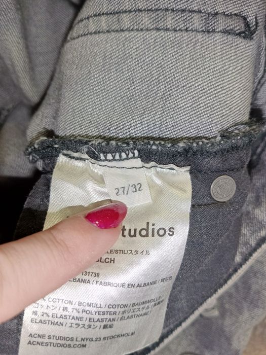 Acne studios 27/32 XS 34 oryginalne jeansy szare marmurkowe