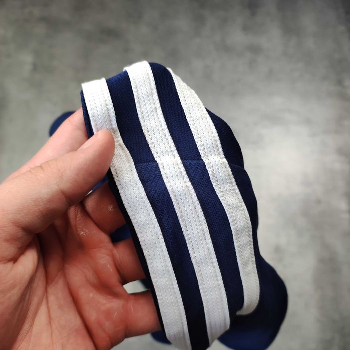 MĘSKA Sportowa Bluzka Długi Rękaw Adidas Granatowa 3 Paski Climacool