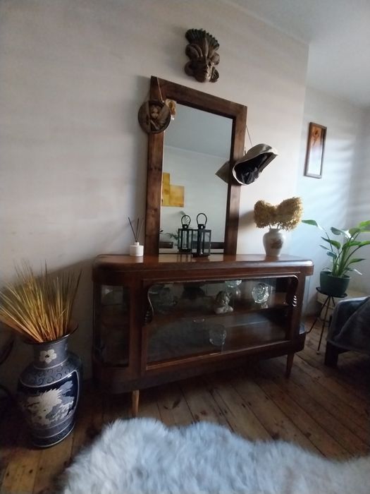Retro komoda barek witryna drewniana stara przedwojenna vintage