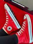 Червоні Конверс олл стар високі жіночі Converse All Star кеди НАЛОЖКА