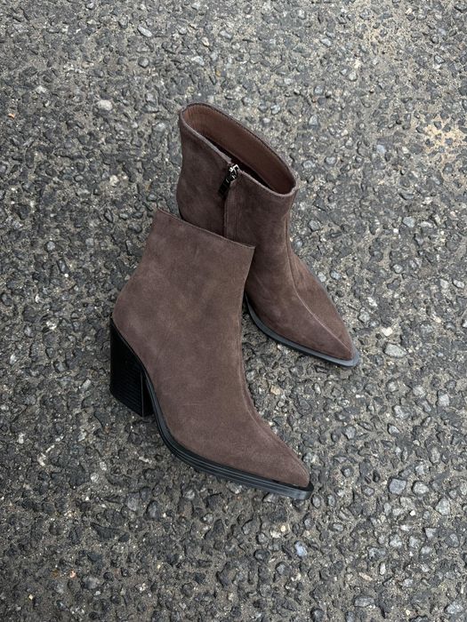 Козаки, ботильони замш/ шкіра, Демі/Зима