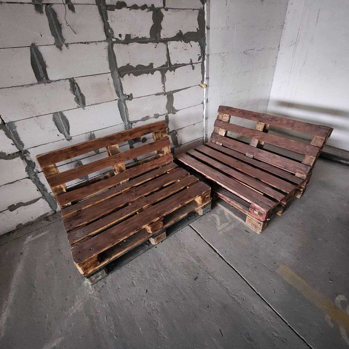 Solidna sofa z europalet, opalana. Idealna na taras/balkon!(8 szt.)