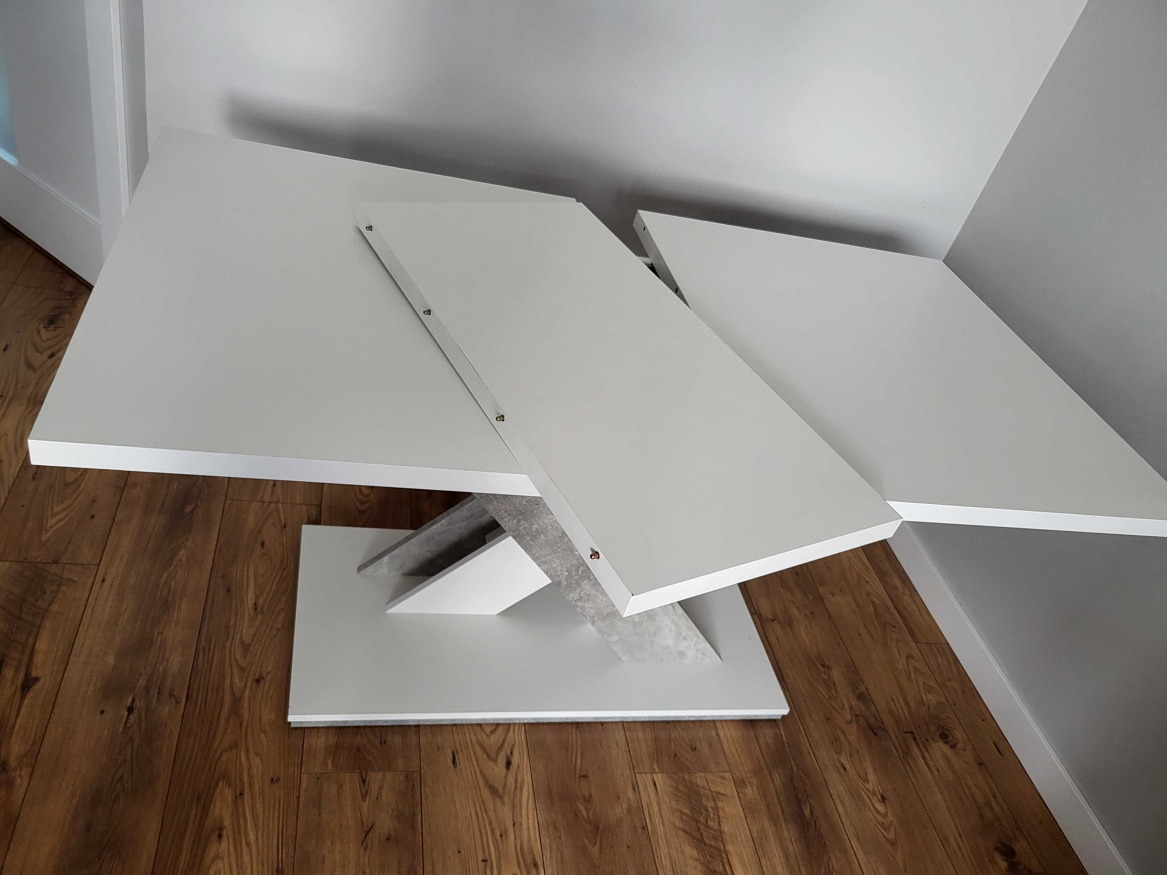 Stół rozkładany BRONX 80x140 / 180cm biały beton, nowoczesny
